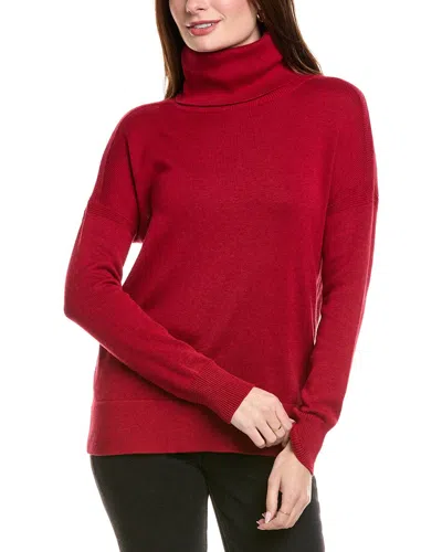 Hannah Rose Boxy Turtleneck Cashmere-blend Sweater In Red