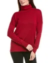 Hannah Rose Boxy Turtleneck Cashmere-blend Sweater In Red