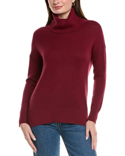 Hannah Rose Boxy Turtleneck Cashmere-blend Sweater In Red