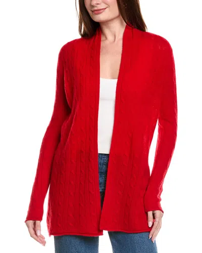 Hannah Rose Breezy Cable Wool & Cashmere-blend Duster In Red