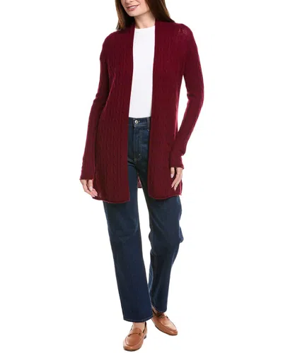 Hannah Rose Breezy Cable Wool & Cashmere-blend Duster In Red