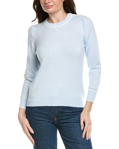 Hannah Rose Button Shoulder Cashmere-blend Sweater In Multi