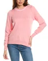 Hannah Rose Button Shoulder Cashmere-blend Sweater In Pink
