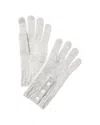 Hannah Rose Buttons & Twisted Cable Cuff Cashmere Gloves In Gray