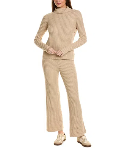 Hannah Rose Cashmere-blend 2pc Sweater Set In Beige