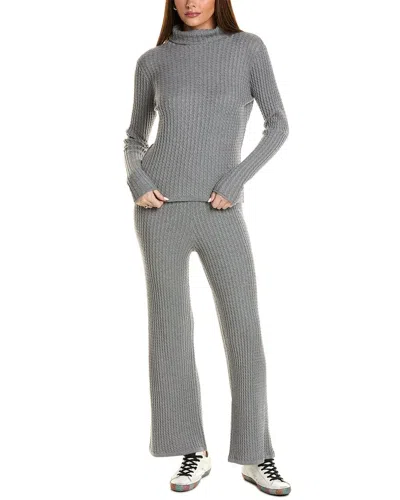 Hannah Rose Cashmere-blend 2pc Sweater Set In Grey