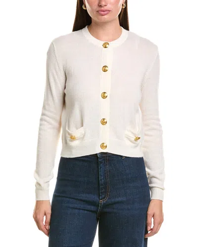 Hannah Rose Cashmere Gold Button Cardigan In Neutral