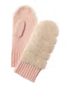 Hannah Rose Cashmere Sherpa Mittens In Pink