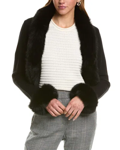Hannah Rose Cashmere Shrug In Black
