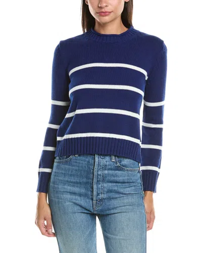 Hannah Rose Cashmere-blend Chunky Striped Sweater In Blue