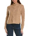 Hannah Rose Chunky Cable Funnel Neck Wool & Cashmere-blend Sweater In Brown