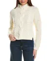 Hannah Rose Chunky Cable Funnel Neck Wool & Cashmere-blend Sweater In White