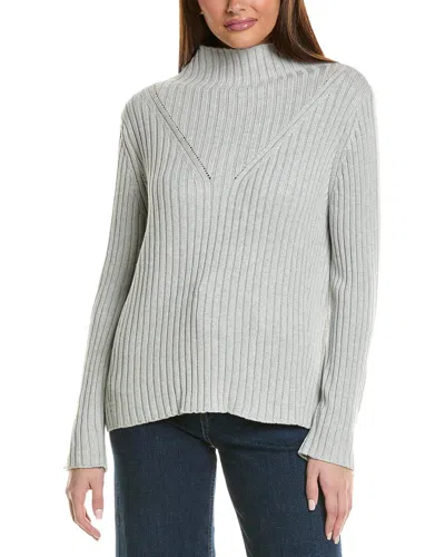 Hannah Rose Chunky Rib Funnel Neck Cashmere-blend Sweater In Grey