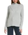 Hannah Rose Chunky Rib Funnel Neck Cashmere-blend Sweater In Grey