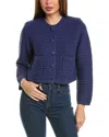 Hannah Rose Chunky Textured Button Cashmere-blend Cardigan