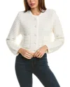 Hannah Rose Chunky Textured Button Cashmere-blend Cardigan In White