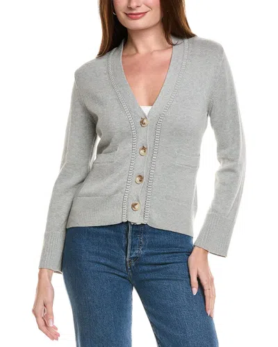 Hannah Rose Cinched Waist Button Cashmere-blend Cardigan In Gray