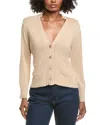 Hannah Rose Cinched Waist Button Cashmere-blend Cardigan In Neutral