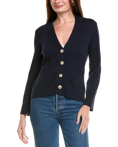 Hannah Rose Cinched Waist Button Cashmere-blend Cardigan In Black