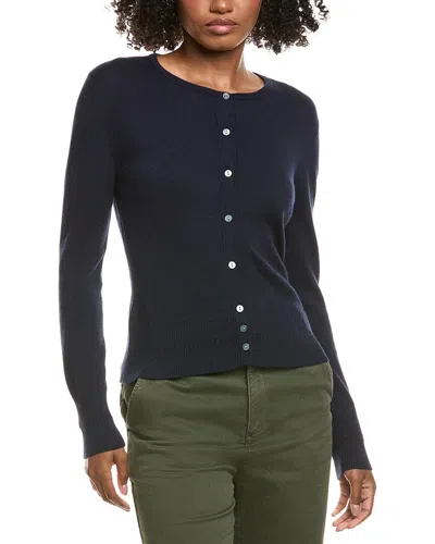 Hannah Rose Classic Button Cashmere-blend Cardigan In Black