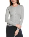 Hannah Rose Classic Button Cashmere-blend Cardigan In Gray