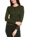 Hannah Rose Classic Button Cashmere-blend Cardigan In Green