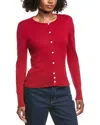 Hannah Rose Classic Button Cashmere-blend Cardigan In Red