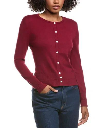 Hannah Rose Classic Button Cashmere-blend Cardigan In Burgundy