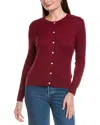 Hannah Rose Classic Cable Full Button Cashmere-blend Cardigan In Red
