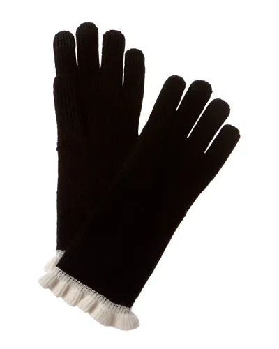 HANNAH ROSE CONTRAST RUFFLE ESSENTIAL CASHMERE TEXTING GLOVES