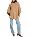 Hannah Rose Delaney Wool Poncho In Brown