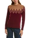 Hannah Rose Diamond Peak Fairisle Wool & Cashmere-blend Sweater In Red