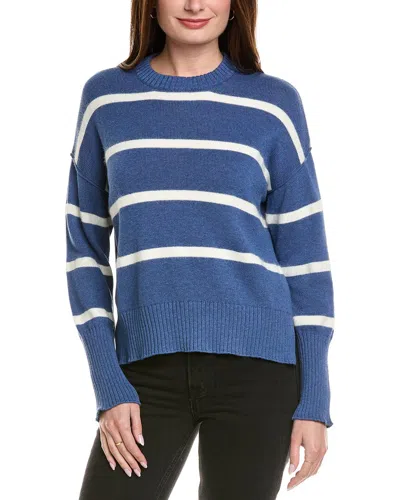 Hannah Rose Drop Shoulder Stripe Crewneck Cashmere-blend Sweater In Multi