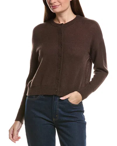 Hannah Rose Drop-shoulder 100% Cashmere Cardigan In Brown