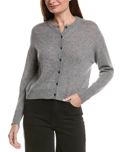Hannah Rose Drop-shoulder 100% Cashmere Cardigan In Gray