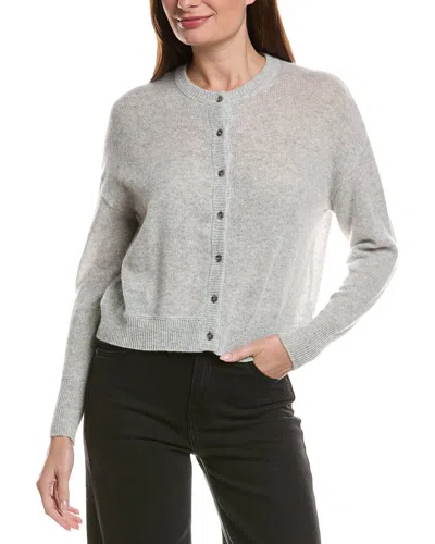 Hannah Rose Drop-shoulder 100% Cashmere Cardigan In Gray