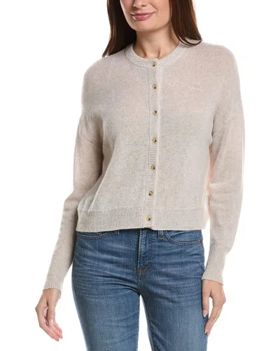 Hannah Rose Drop-shoulder 100% Cashmere Cardigan In Neutral
