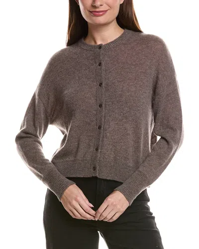Hannah Rose Drop-shoulder 100% Cashmere Cardigan In Purple