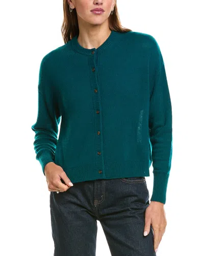 Hannah Rose Drop-shoulder 100% Cashmere Cardigan In Purple