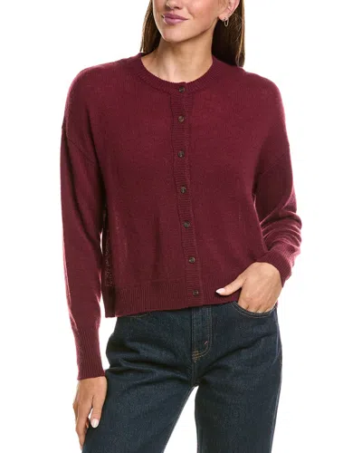 Hannah Rose Drop-shoulder 100% Cashmere Cardigan In Red