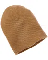Hannah Rose Easy Ribbed Cashmere Beanie In Brown