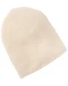 Hannah Rose Easy Ribbed Cashmere Beanie In White