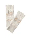 Hannah Rose Fairisle Cashmere Fingerless Gloves In Neutral