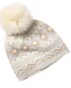 Hannah Rose Fairisle Pom Cashmere Hat