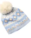 Hannah Rose Fairisle Pom Cashmere Hat In Multi