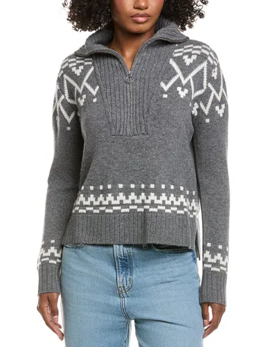 HANNAH ROSE HANNAH ROSE FAIRISLE WOOL & CASHMERE-BLEND 1/2-ZIP PULLOVER