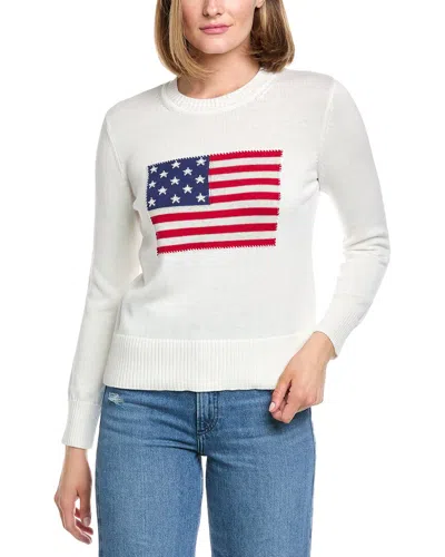 Hannah Rose Flag Intarsia Cashmere-blend Sweater In Multi