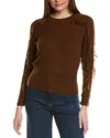 Hannah Rose Fringe Sleeve Wool & Cashmere-blend Sweater In Brown