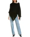 Hannah Rose Fringe Wool Topper In Black