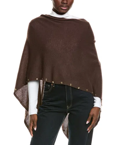 Hannah Rose Gold Button Cashmere Topper In Brown